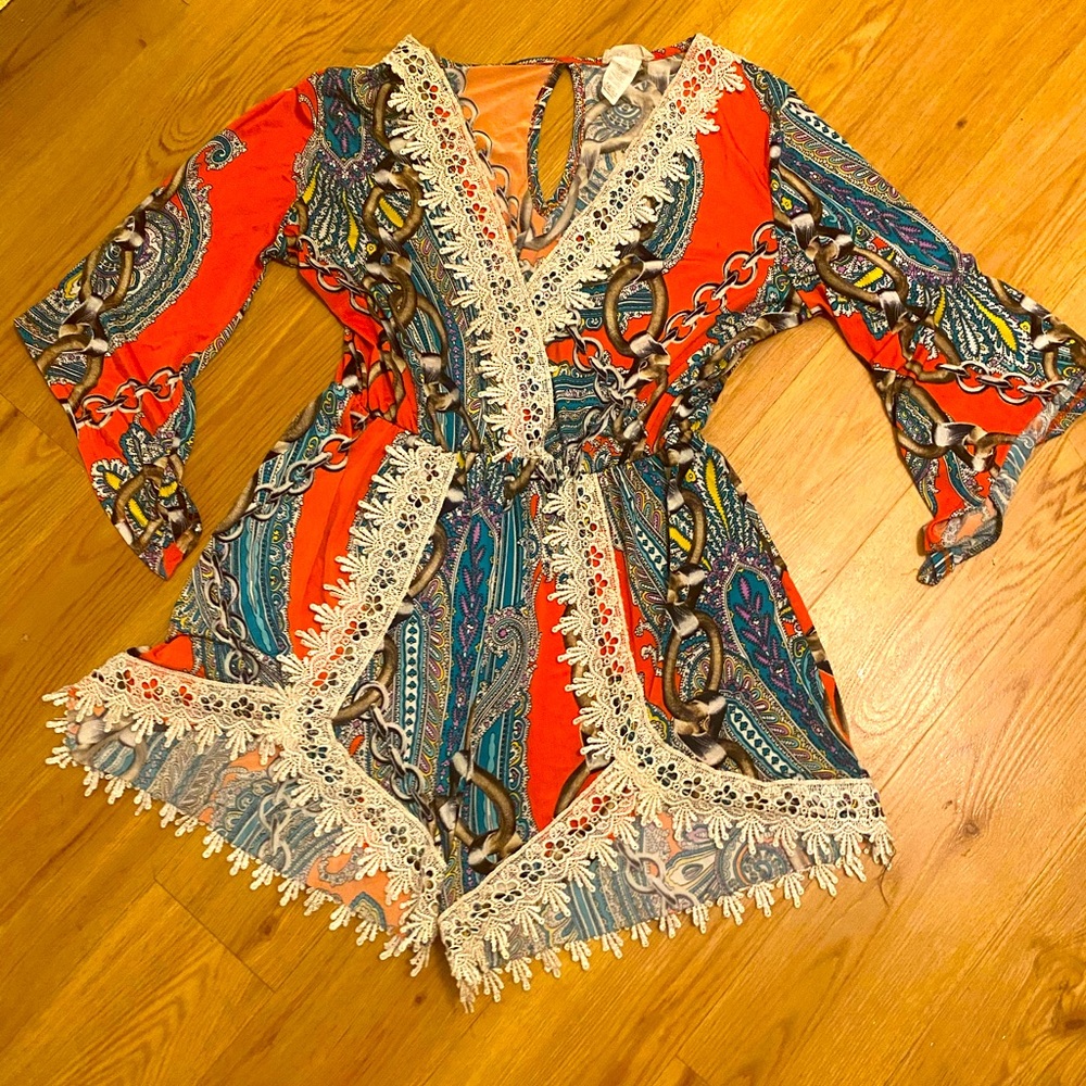 Colorful stretchy rumper pull o